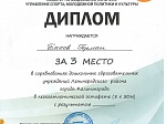 Результаты участия команды детского сада в Спартакиаде муниципальных дошкольных образовательных учреждений