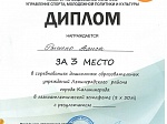 Результаты участия команды детского сада в Спартакиаде муниципальных дошкольных образовательных учреждений